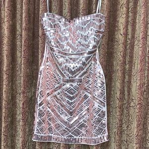 Bebe Strapless Sequin Dress